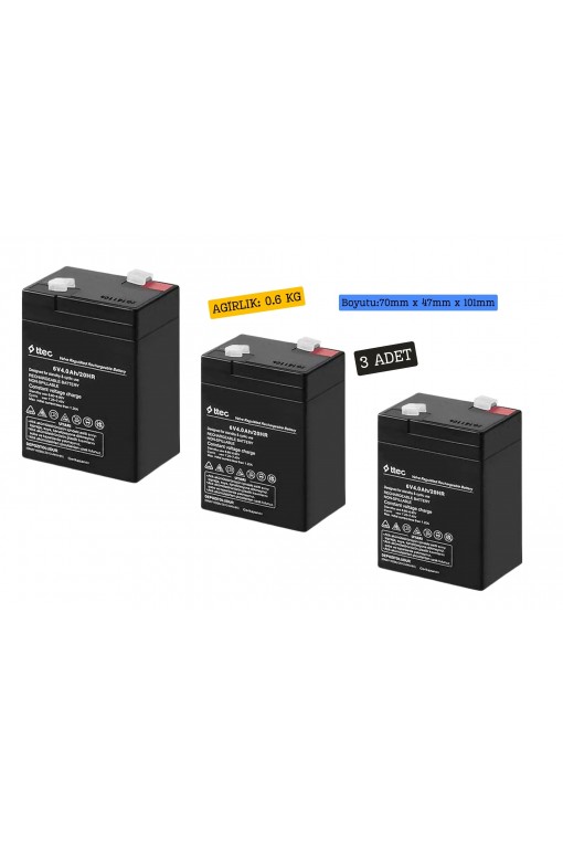 TTEC 6V 4Ah Akü 3 Adet TTEC 6V 4Ah Akü 3 Adet